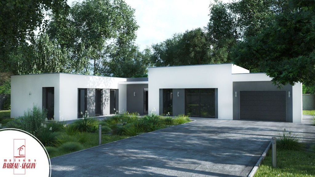 maison contemporaine et plan 3D