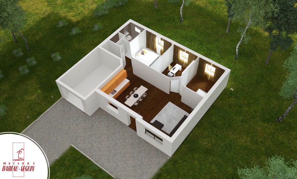 plan de maison 80m2 3d