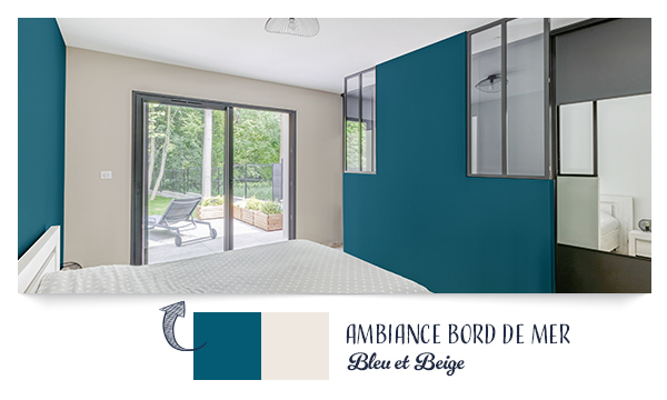 Peinture effet bord de mer chambre maison neuve